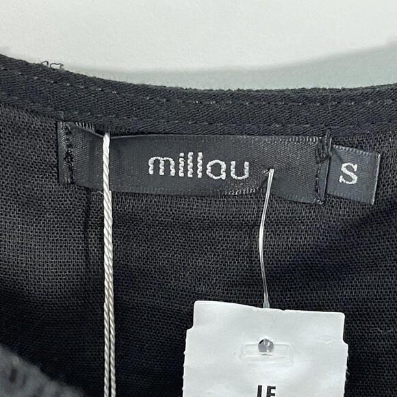 LF Millau Women’s Size Small Black Lace Sheer Bodice Cold Shoulder Mini Dress - Picture 6 of 12